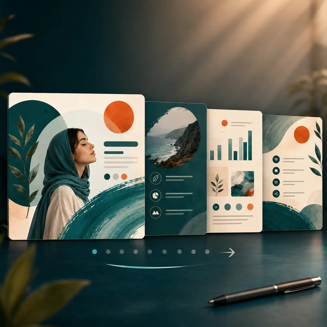 Instagram carousel post design with AI-assisted visuals